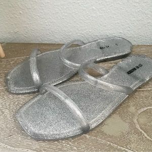 Steve Madden pike jelly silver sandals size 9